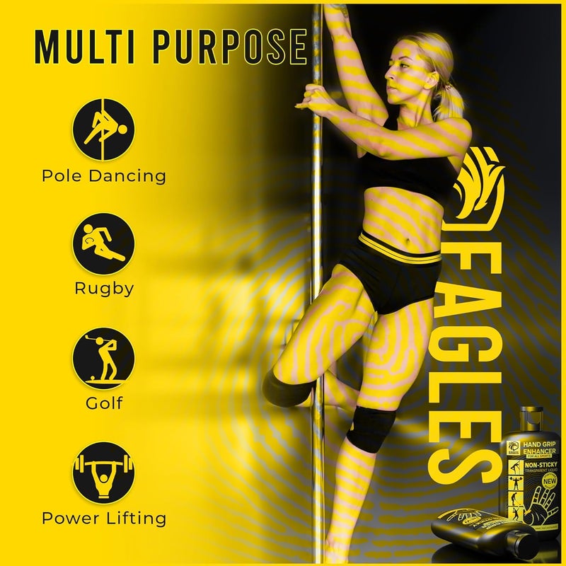 Eagle's Dry Hand, Grip Enhancer, Pole Grip Solution, Non-Sticky, Anti-Slip Solution for Pole Dancing, Sweaty Hands, Dry Grip for Football, Tennis, Golf, Gymnastics, Gaming, Weightlifting, Pole Fitness - Image 1